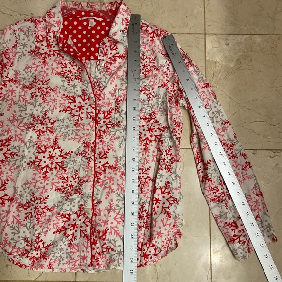 Victoria’s Secret Flannel Pajama Set, Red & White Snowflakes, Sz S - Picture 13 of 15